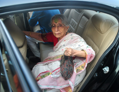 TMC supporters celebrate in front of CM's residence