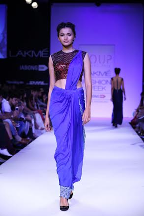 Geeta Basra walks for  Sougat Paul at Lakme Fashion Week