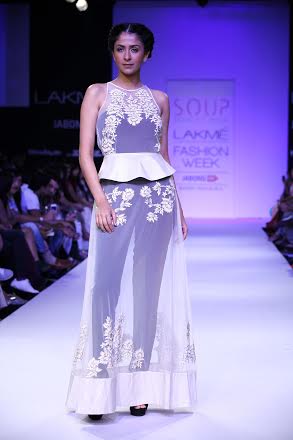 Geeta Basra walks for  Sougat Paul at Lakme Fashion Week