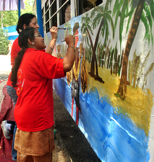 Local talents paint Kolkata trams in bright colours 