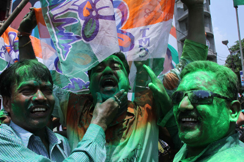 TMC supporters celebrate victory