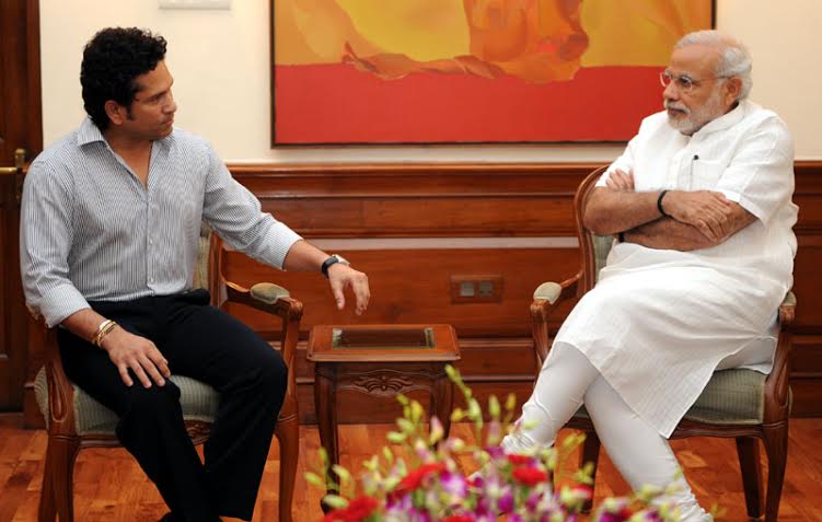 Sachin, wife calls on PM Modi