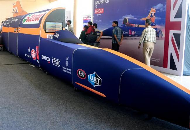British Council unveils bloodhound supersonic car show 
