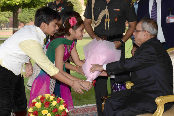 Pranab Mukherjee meeting the Vice President