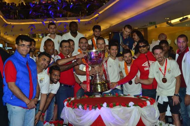 Atletico de Kolkata celebrate ISL victory in Kolkata