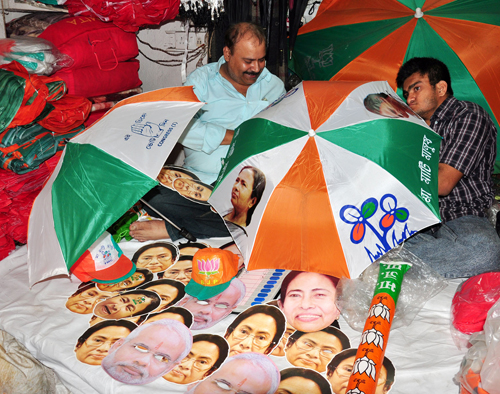 Polls 'merchandise' floods Kolkata markets 