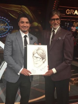 Ali Zafar sketches Amitabh Bachchan live