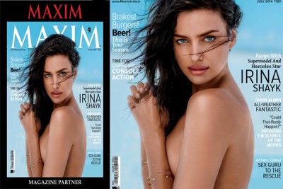 Hercules actress   Irina Shayk poses for Maxim  