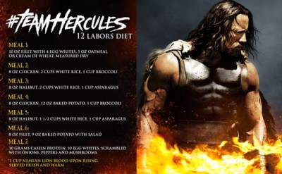 Dwayne Johnson's diet regime for Hercules