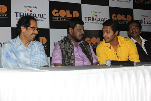 Shreyas, Uddhav at re-launch of Hindmata Theatre