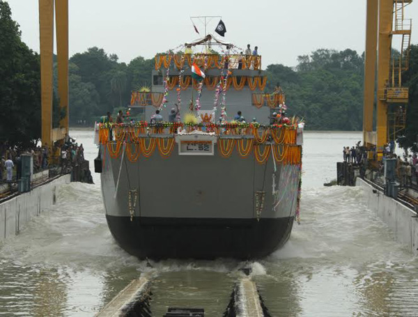 GRSE launches Landing Craft Utility for Indian Navy