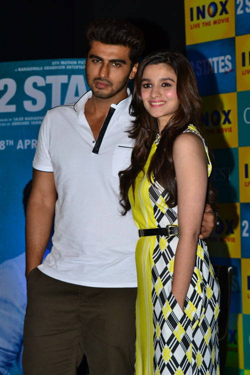 Arjun, Alia promote '2 States' in Kolkata