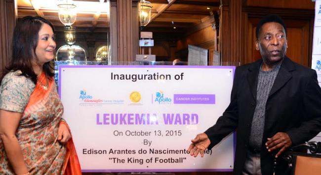 Pele inaugurates Leukemia Unit of Apollo Gleneagles Cancer Hospital in Kolkata
