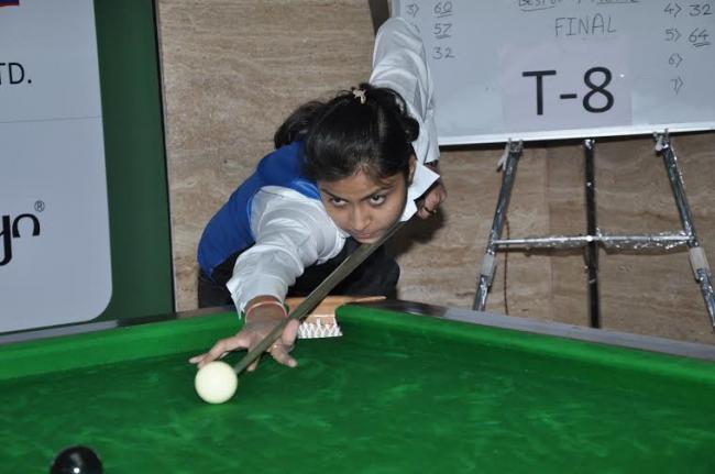 Pankaj , Amee in action at BRC Gloster Senior National Snooker Championship