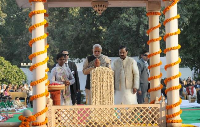 PM interacts with differently-abled children at Gandhi Smriti