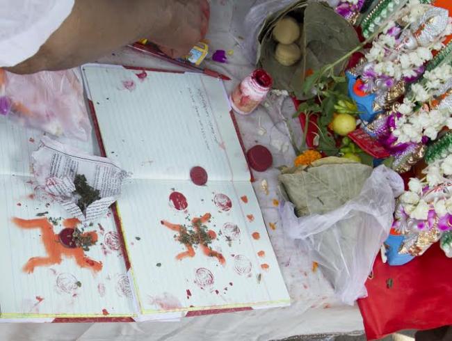 Bengali New Year celebrations at Kalighat Temple in Kolkata