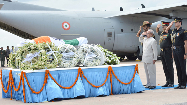  The mortal remains of the former President of India, Dr. A.P.J. Abdul Kalam