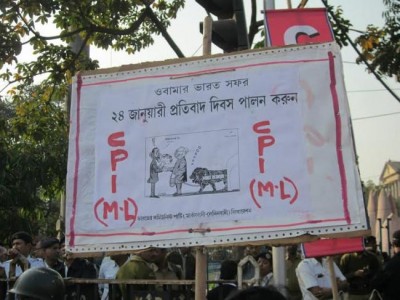 Kolkata: Left parties protest against Obama's visit to India