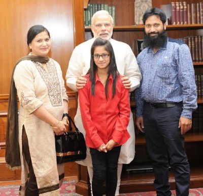 PM Modi meets winner of Bhagavad Gita Champion League