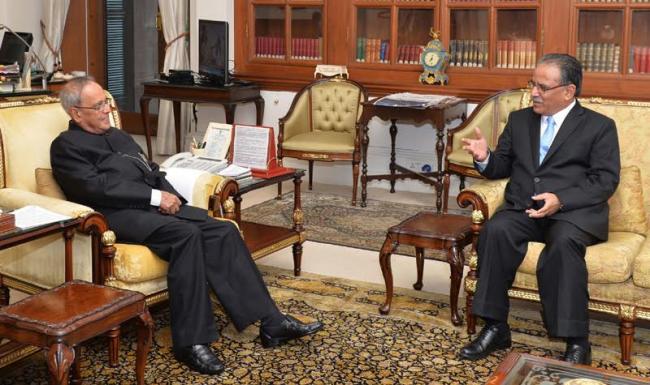 Former Nepal PM Pushpa Kamal Dahal calls on PM Narendra Modi
