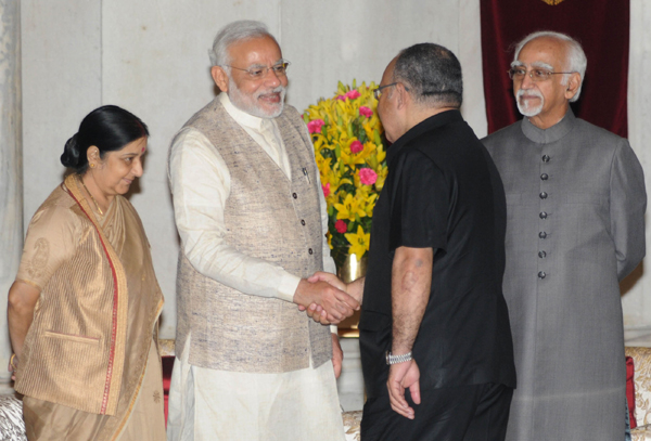 Ceremonial Reception of Heads of States arriving for the Forum for India-Pacific Islands Cooperation Summit, at Rashtrapati Bhawan, in New Delhi 