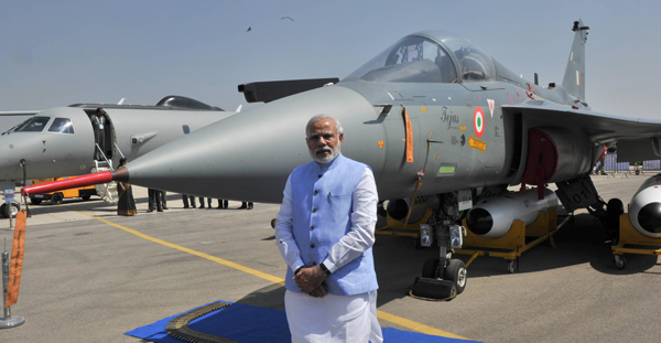 Narendra Modi at the Aero India-2015 Air Show