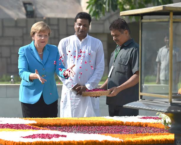 The German Chancellor, Dr. Angela Merkel with the Prime Minister, Narendra Modi,