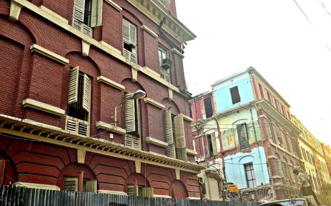 Non heritage blocks of Writers' Buildings demolished 