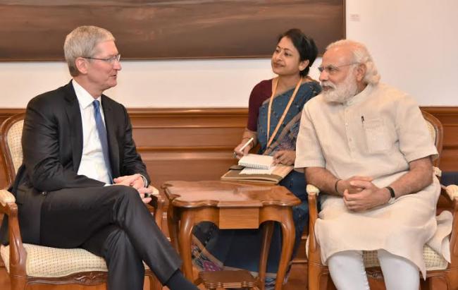 The Apple CEO, Mr. Tim Cook calls on the Prime Minister
