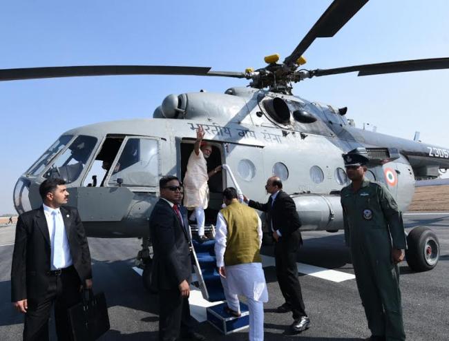  Narendra Modi arrives at Sardar Vallabhbhai Patel International Airport