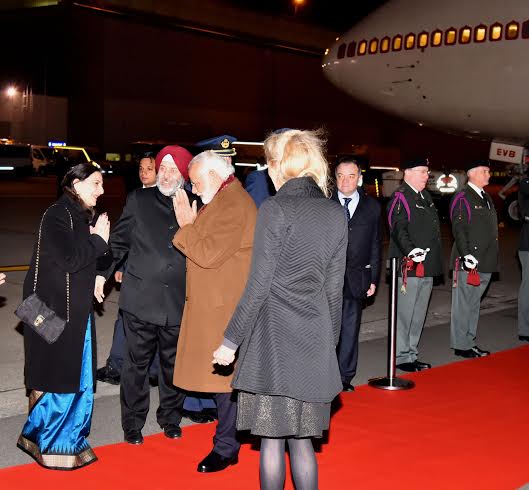 Narendra Modi arrives at Brussels Military Airport, Belgium