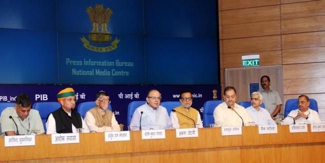 Arun Jaitley holding a Press Conference on the Goods and Services Tax (GST)