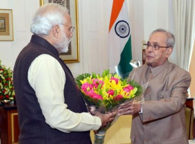 Narendra Modi calling on the President