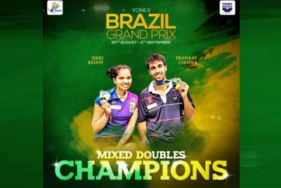 Indian mixed doubles pair win Brazil Grand Prix badminton tournament 