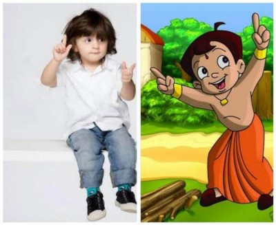 SRK's son AbRam meets his favourite superhero Chhota Bheem