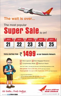 Air India launches  'Super Sale' 