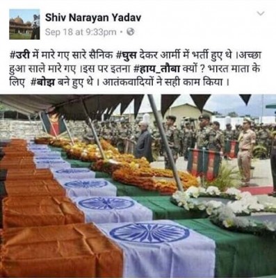 Case filed against man for making derogatory remarks about martyred Indian soldiers 