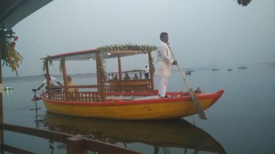 Varanasi: Modi rides e-boat