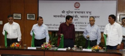 Railway Minister Suresh Prabhu flags off new train