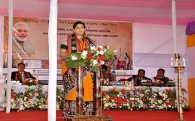 Smriti Zubin Irani inaugurates apparel and garment making centre at Imphal 