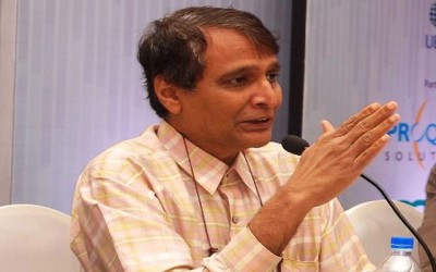  Suresh Prabhakar Prabhu lays foundation stone for elevated rail line of Indian Railways