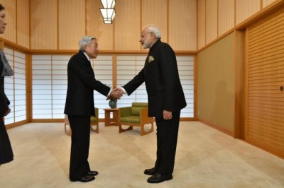 Narendra Modi meets Japanese Emperor Akihito 