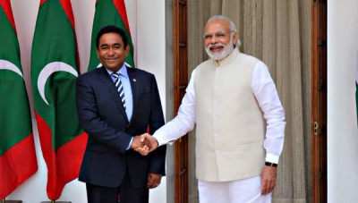 President Abdulla Yameen Abdul Gayoom of Maldives meets Modi