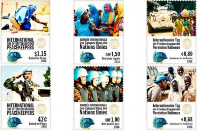 New stamps for International Day of UN Peacekeepers unveiled at UN
