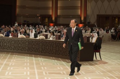  'Together, we can move from aspiration to action,' Ban tells global, regional leaders in Qatar