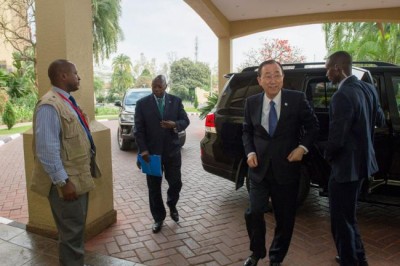 In Rwanda, Ban meets with African leaders on situation in South Sudan