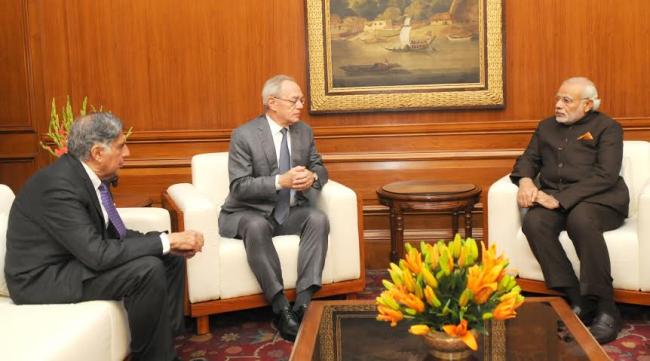  Narendra Modi taking salute from the NCC cadets