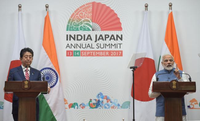 Nrendra Modi, Shinzo Abe deliver joint press statement in Gandhinagar