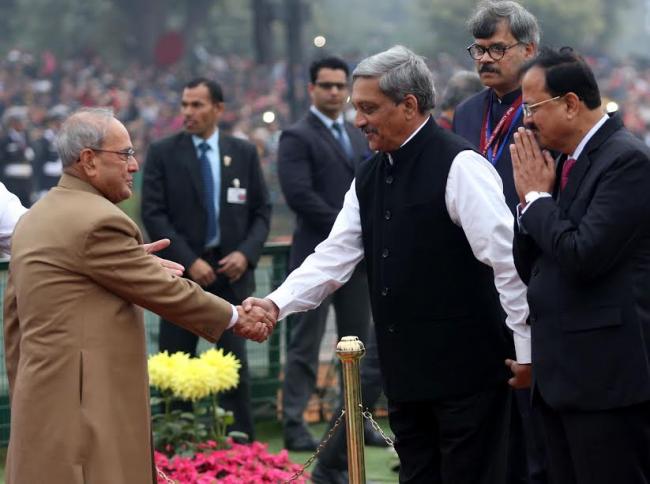 VVIPs arriving at saluting dais on the occasion of 68th Republic Day Parade
