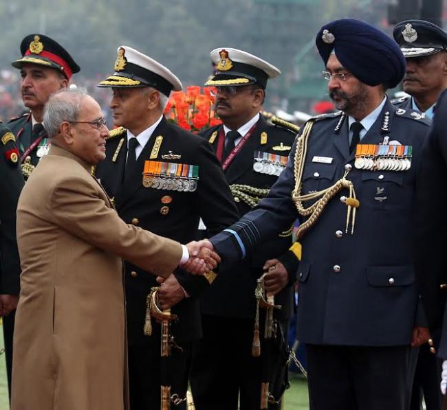 VVIPs arriving at saluting dais on the occasion of 68th Republic Day Parade